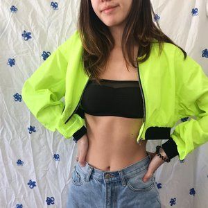 Zara neon cropped jacket